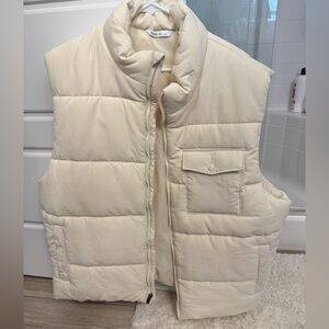 Oversized athletic puffer vest